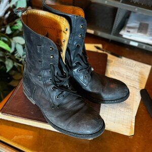 $1298 JOHN VARVATOS Runway Gray Backlace BOOTS sz10